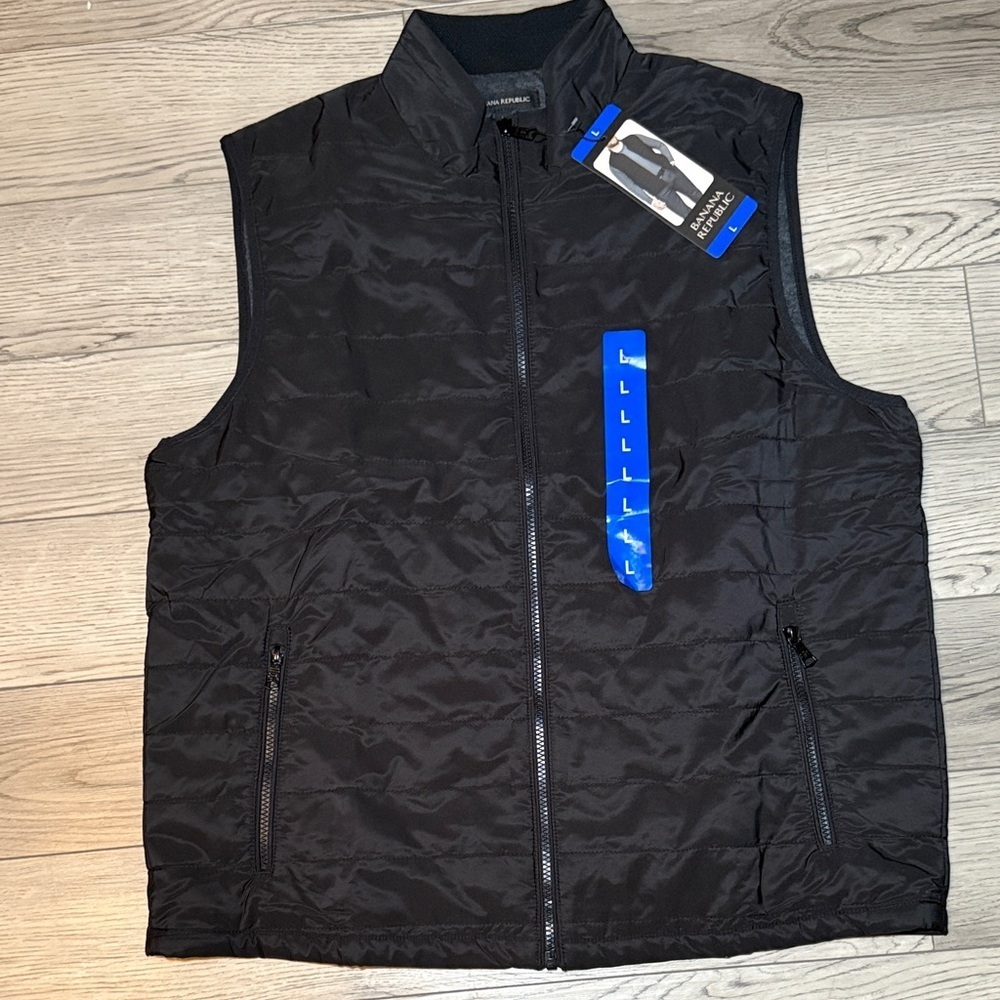 NEW! Banana Republic Men’s Quilted Puffer Vest Jacket Black XL, XXL